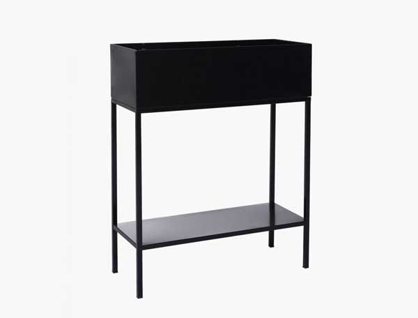 Dekobox Pflanzbox STYLE schwarz matt mit Ablage